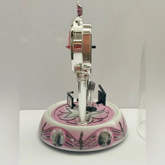 Vintage 2009 Marilyn Monroe Anniversary Porcelain Clock Rotating Pendulum/Dome - Picture 10 of 16